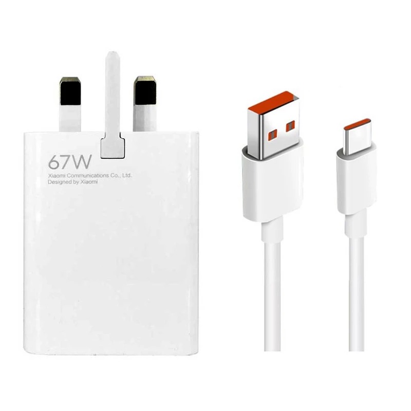 شارژر دیواری شیائومی مدل 67 وات به همراه کابل تبدیل USB-C